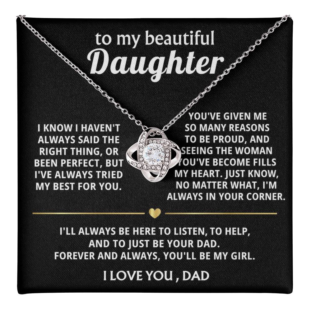 To My Beautiful Daughter, I'm always in your corner.