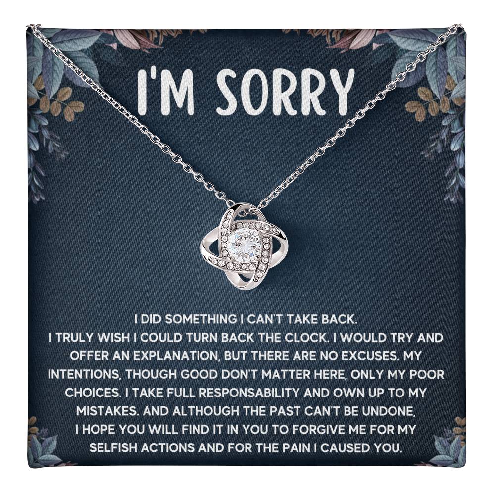 I'M SORRY POOR CHOICES LOVE KNOT NECKLACE GIFT SET