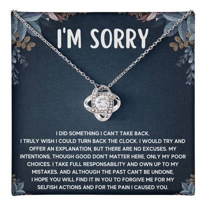 I'M SORRY POOR CHOICES LOVE KNOT NECKLACE GIFT SET