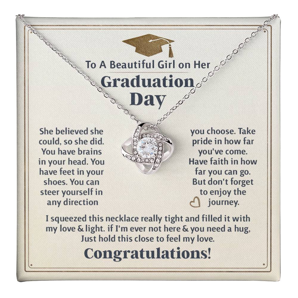 GRADUATION FOR HER BELIEVED LOVE KNOT NECKLACE