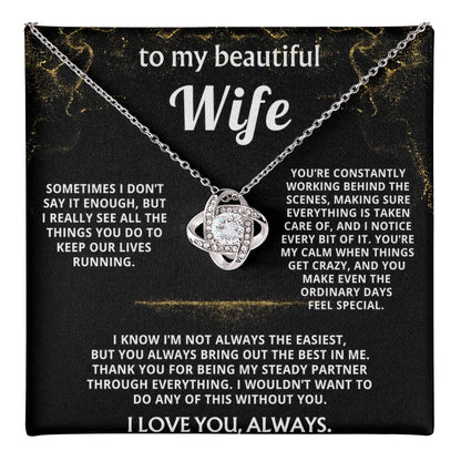 To My Wife, You're my calm and steady partner.
