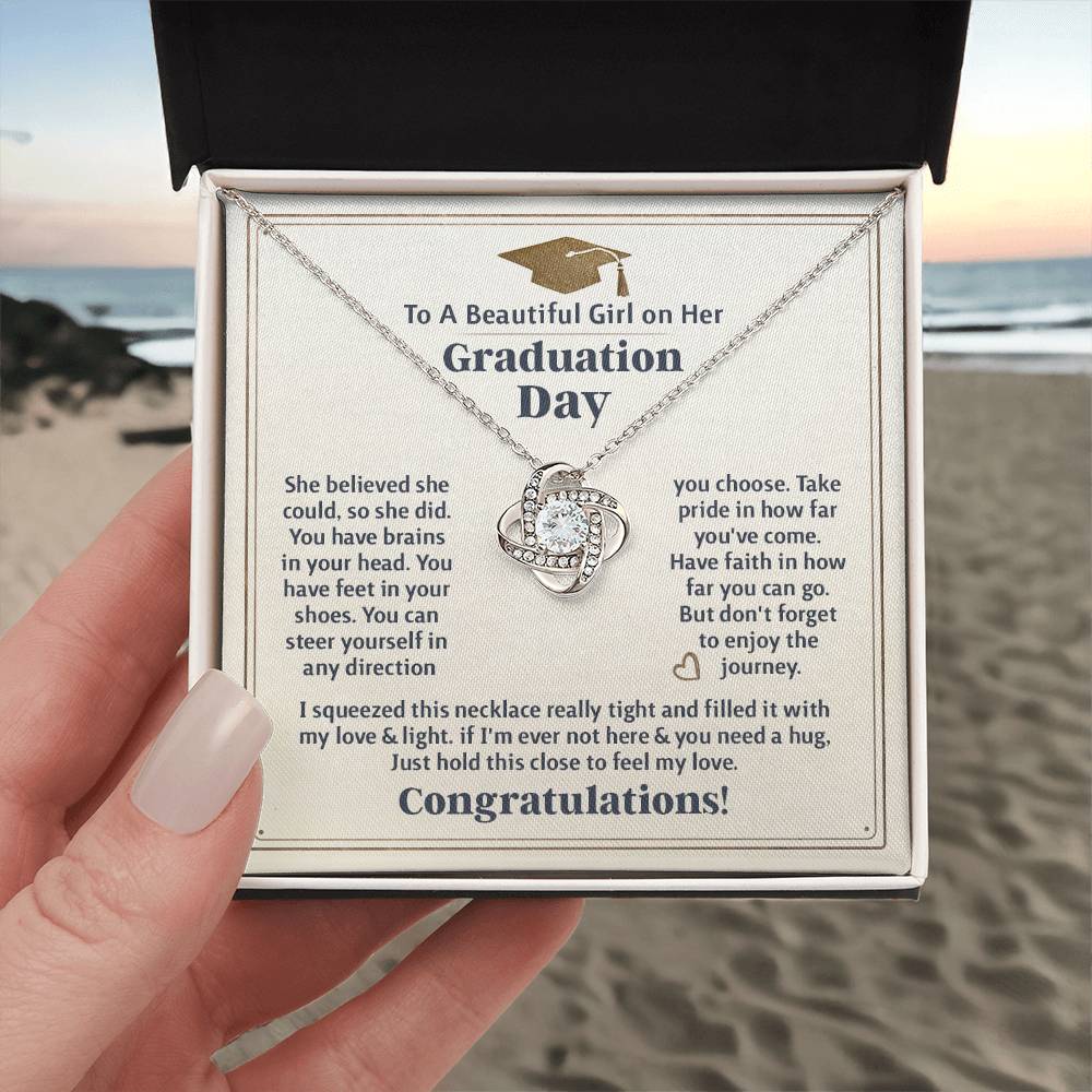 GRADUATION FOR HER BELIEVED LOVE KNOT NECKLACE