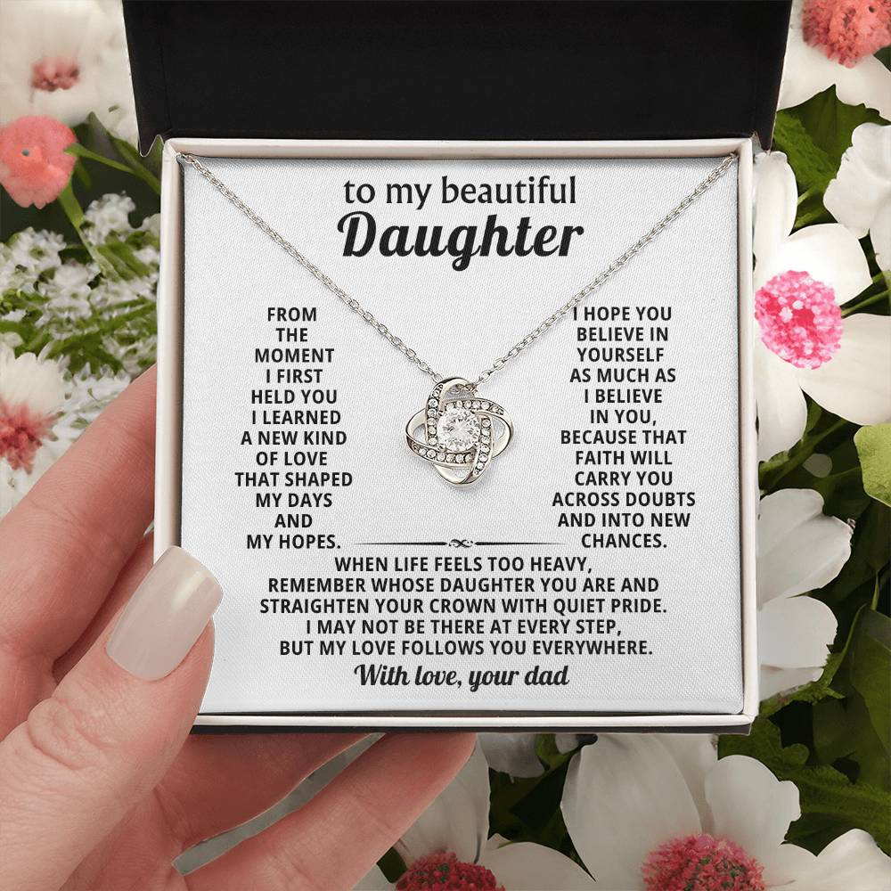 To my beautiful Daughter, From the moment I first held you I learned a new kind of love that shaped my days