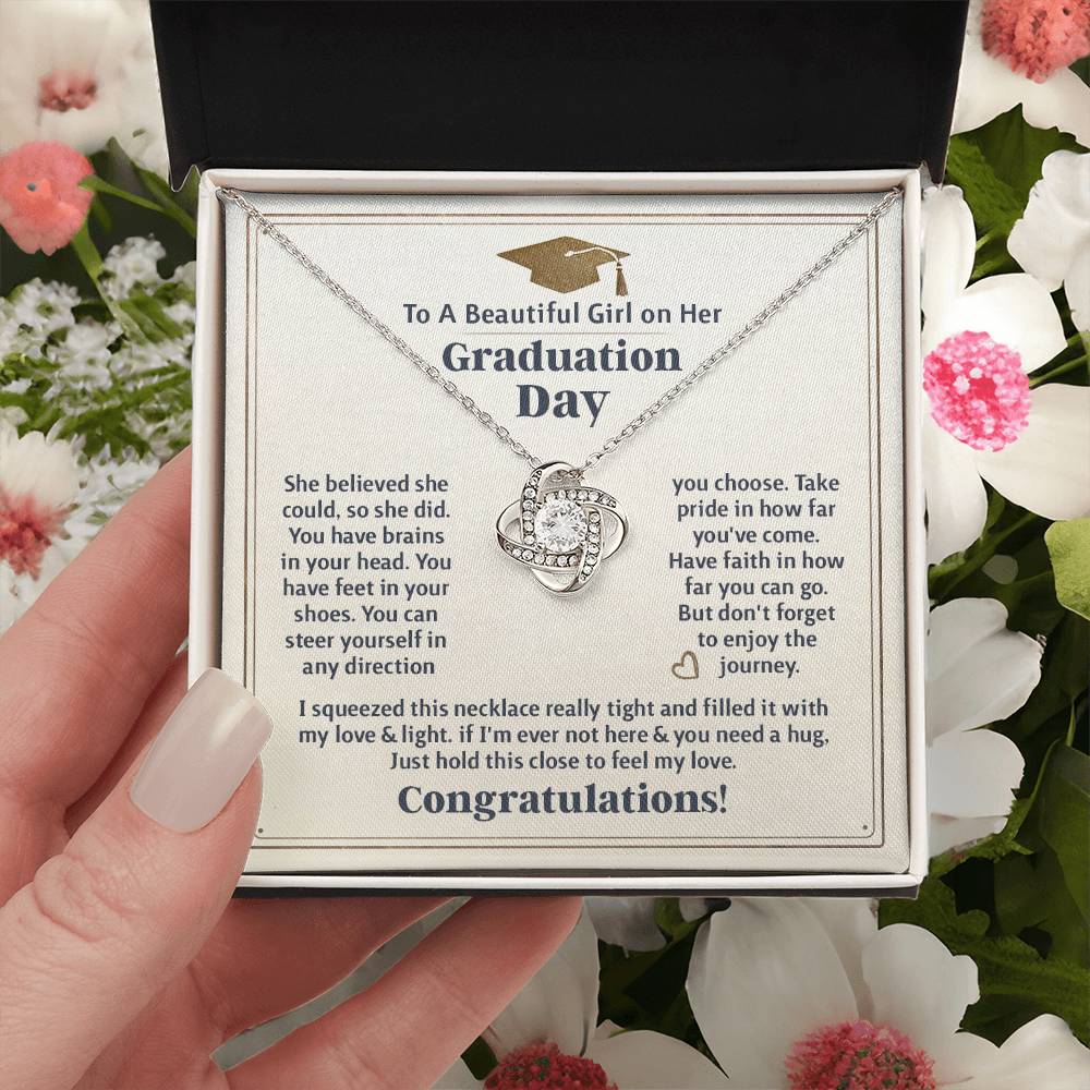 GRADUATION FOR HER BELIEVED LOVE KNOT NECKLACE