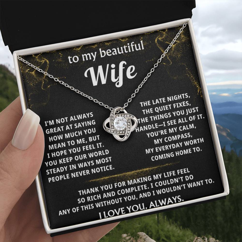 To My Wife, You make my world steady and rich.