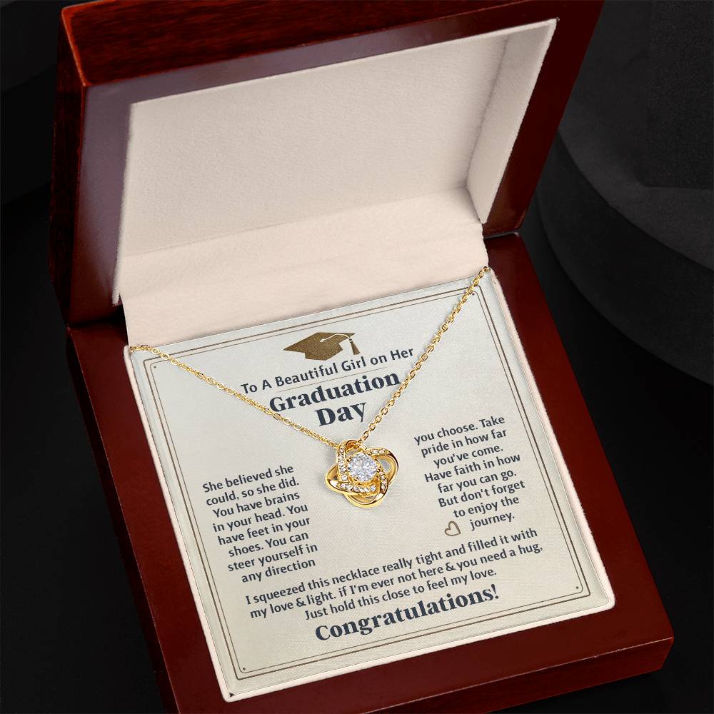 GRADUATION FOR HER BELIEVED LOVE KNOT NECKLACE