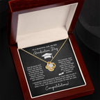 GRADUATION FOR HER SQUEEZED  LOVE KNOT NECKLACE