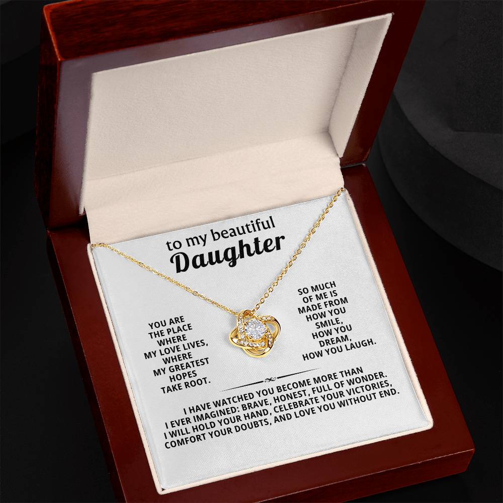 To my beautiful daughter, You are the place where my love lives