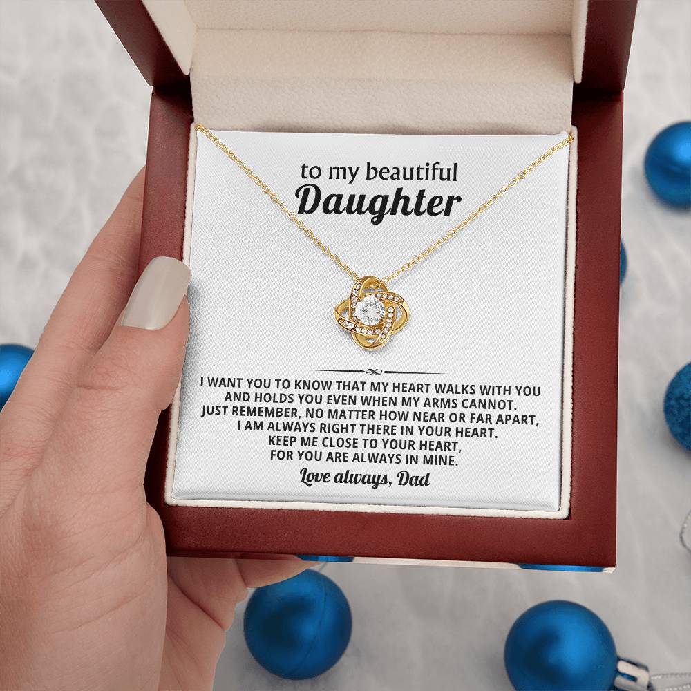To my beautiful Daughter, I am always right there in your heart