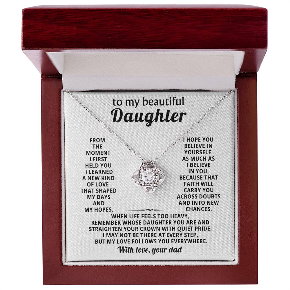 To my beautiful Daughter, From the moment I first held you I learned a new kind of love that shaped my days