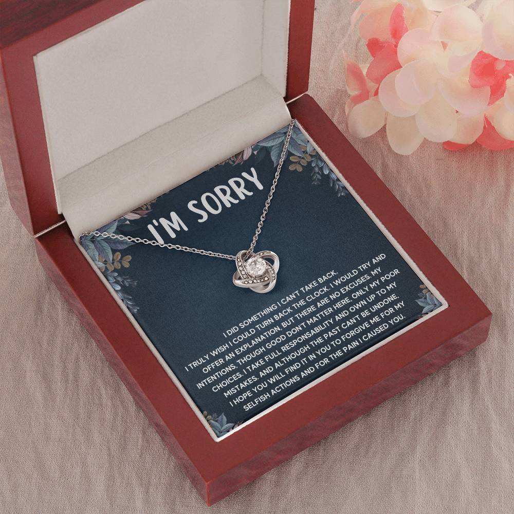 I'M SORRY POOR CHOICES LOVE KNOT NECKLACE GIFT SET