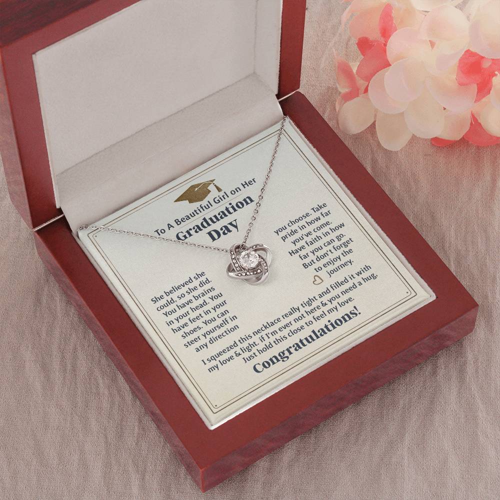 GRADUATION FOR HER BELIEVED LOVE KNOT NECKLACE