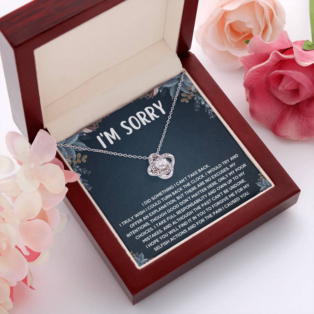 I'M SORRY POOR CHOICES LOVE KNOT NECKLACE GIFT SET