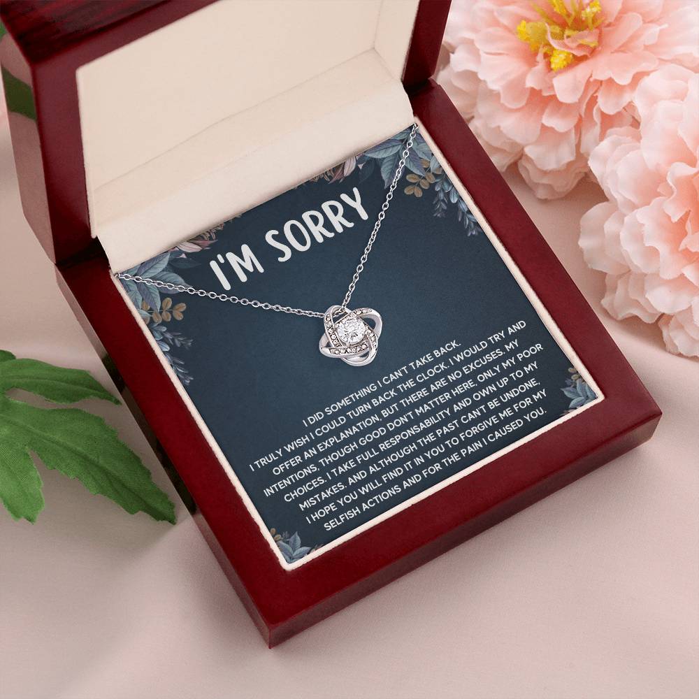 I'M SORRY POOR CHOICES LOVE KNOT NECKLACE GIFT SET