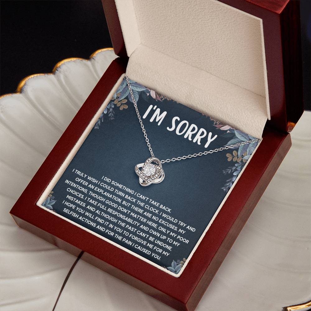 I'M SORRY POOR CHOICES LOVE KNOT NECKLACE GIFT SET