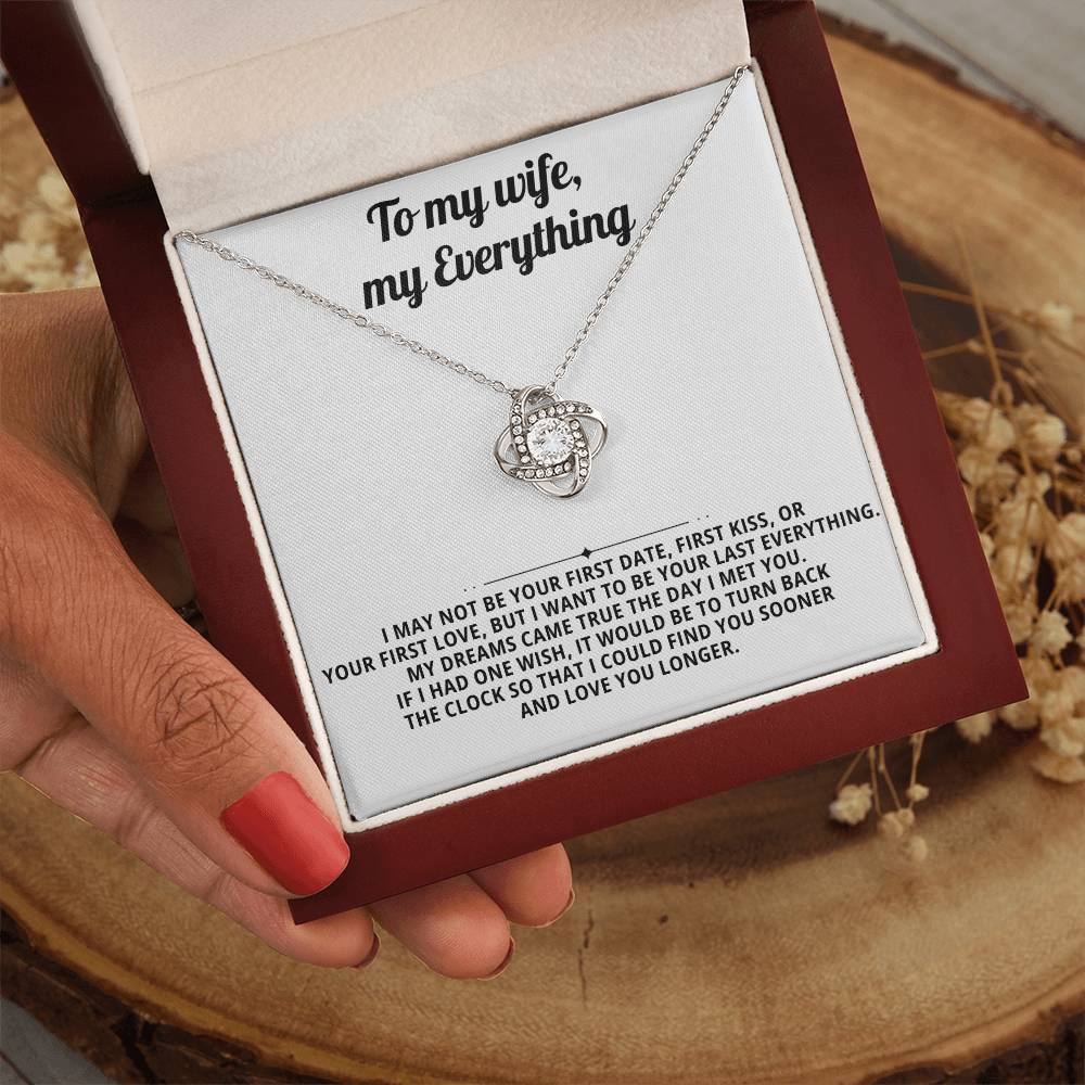 To my beautiful wife, I want to be your last everything