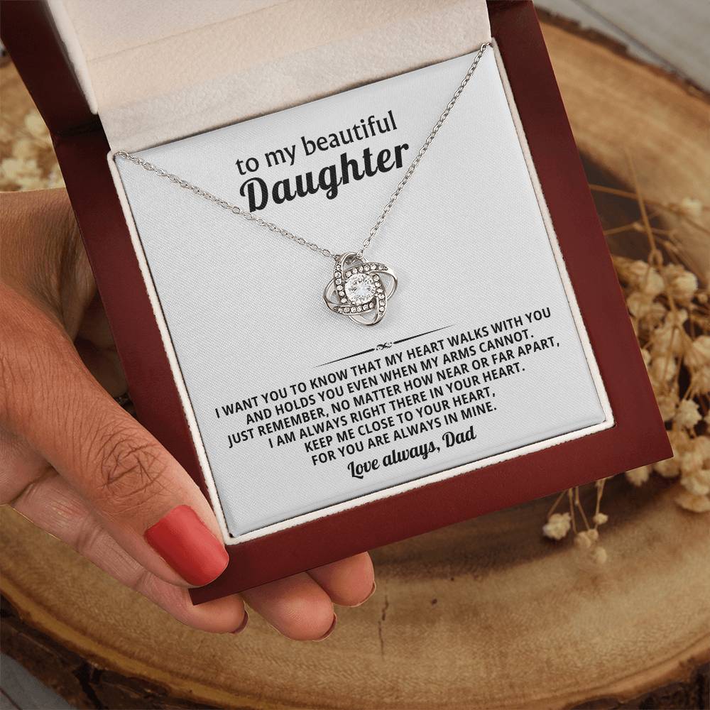 To my beautiful Daughter, I am always right there in your heart