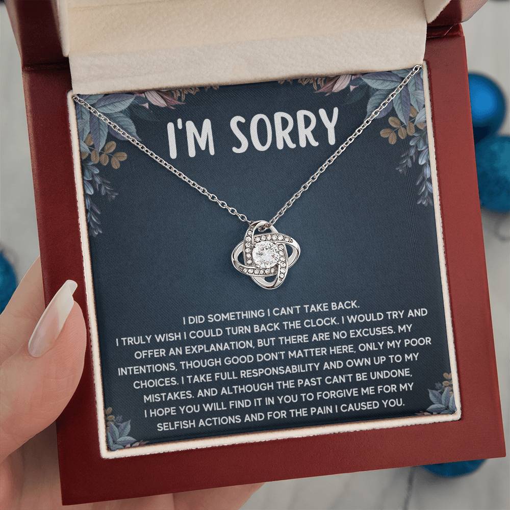 I'M SORRY POOR CHOICES LOVE KNOT NECKLACE GIFT SET