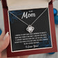 TO MY MOM LITTLE BOY BLACK LOVE KNOT NECKLACE GIFT SET