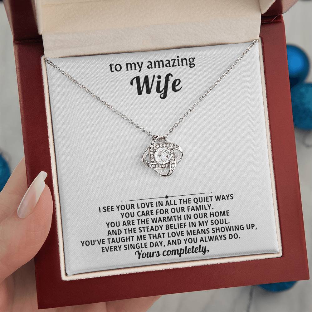 To my amazing wife, I see your love in all the quiet ways you care for our family