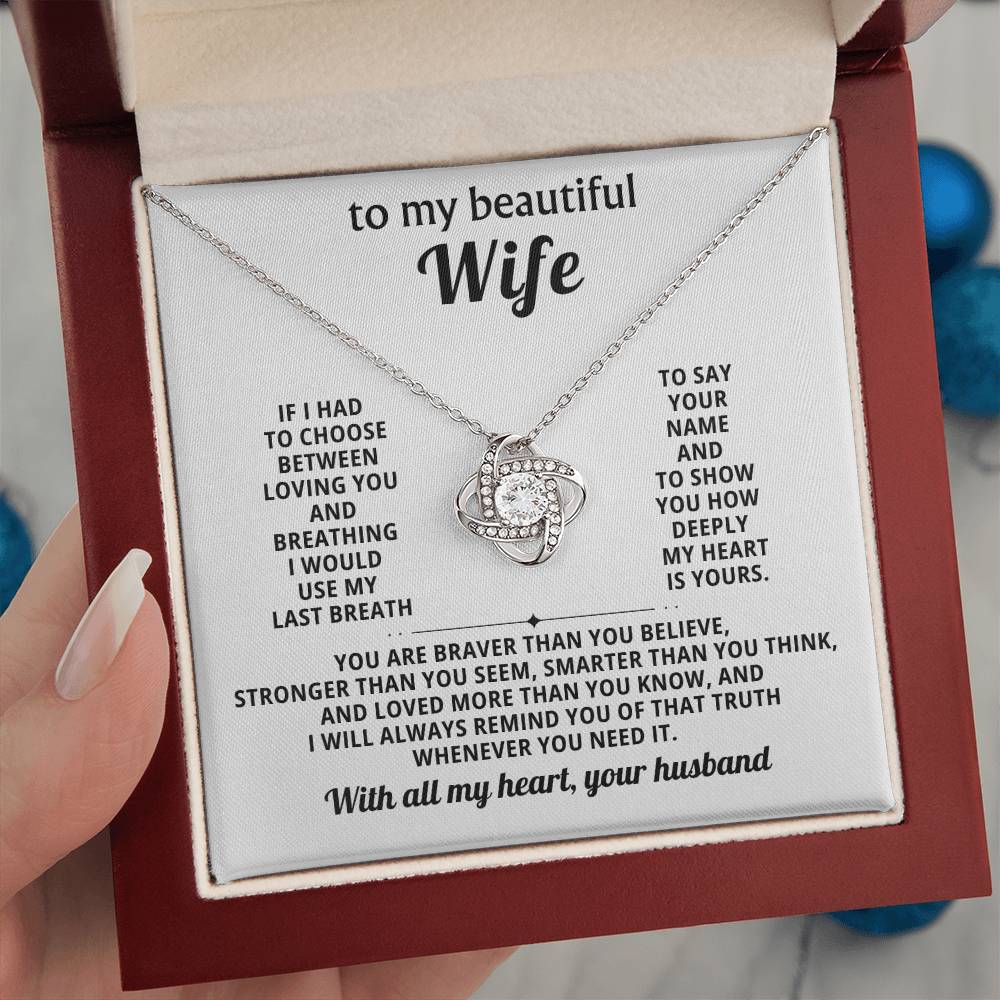 To my beautiful Wife,  I would use my last breath to say your name
