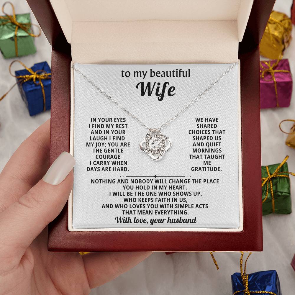 To my beautiful wife, In your eyes I find my rest and in your laugh I find my joy