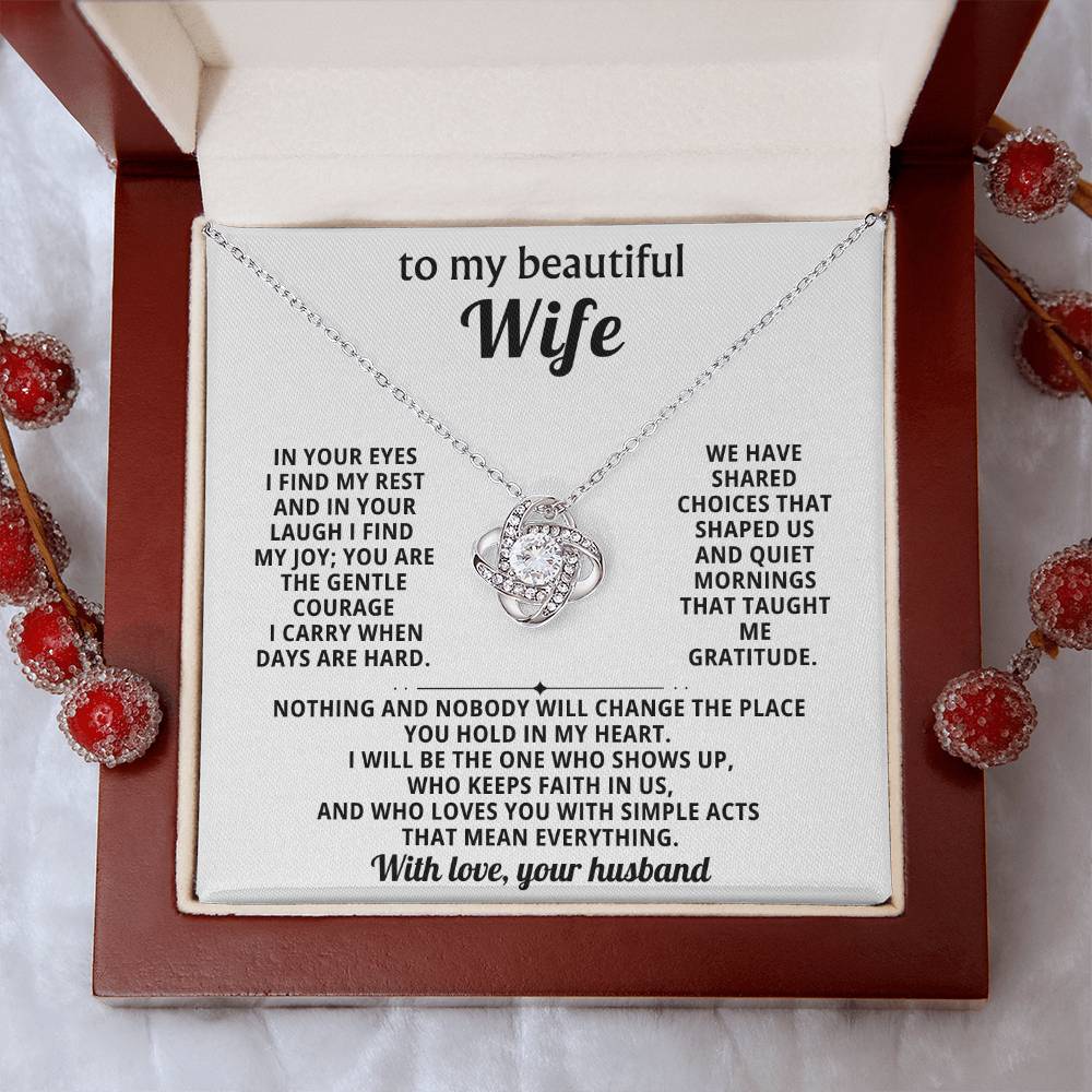 To my beautiful wife, In your eyes I find my rest and in your laugh I find my joy