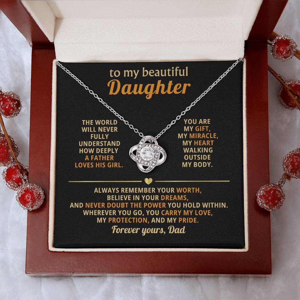 To my beautiful Daughter - The world will never fully understand how deeply a father loves his girl