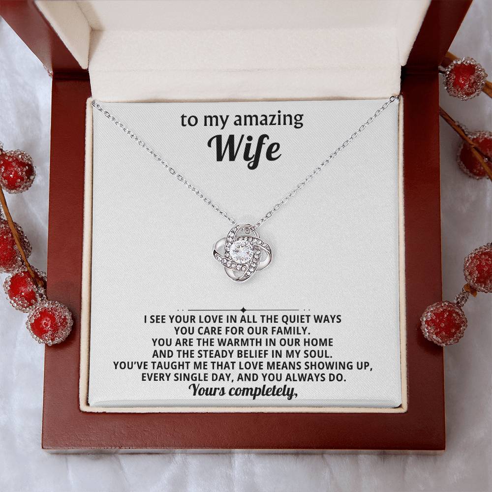 To my amazing wife, I see your love in all the quiet ways you care for our family