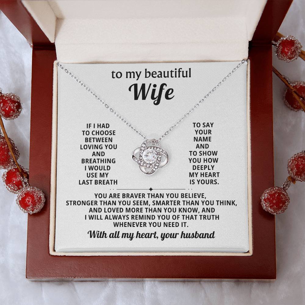 To my beautiful Wife,  I would use my last breath to say your name