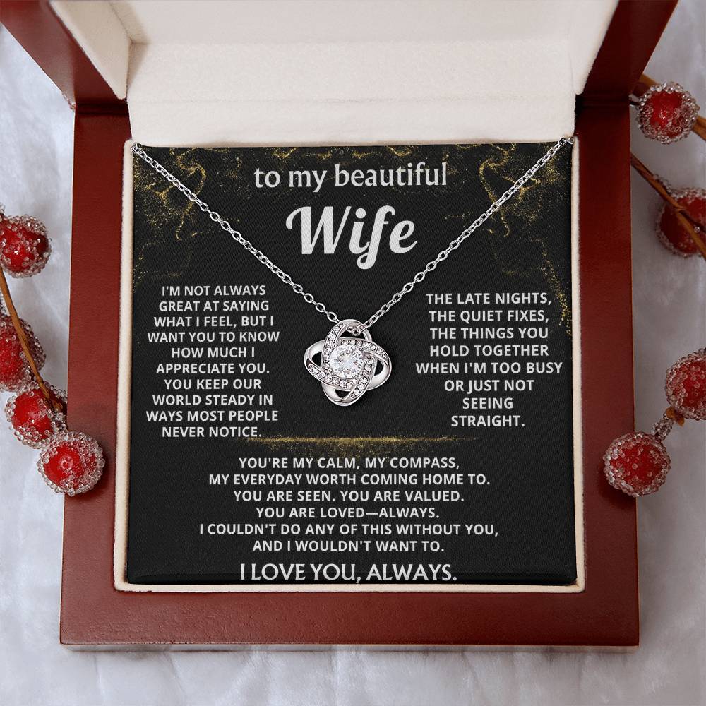 To My Wife, You are my calm, my compass.
