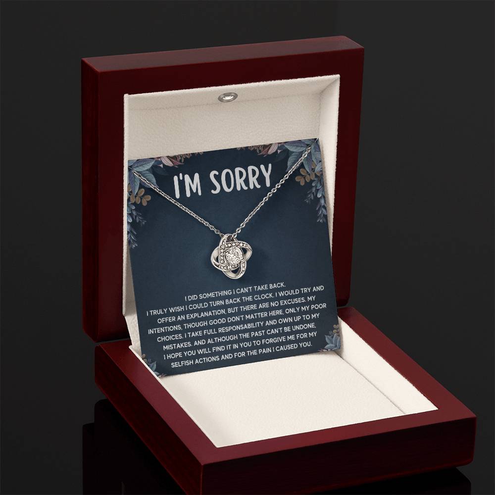 I'M SORRY POOR CHOICES LOVE KNOT NECKLACE GIFT SET