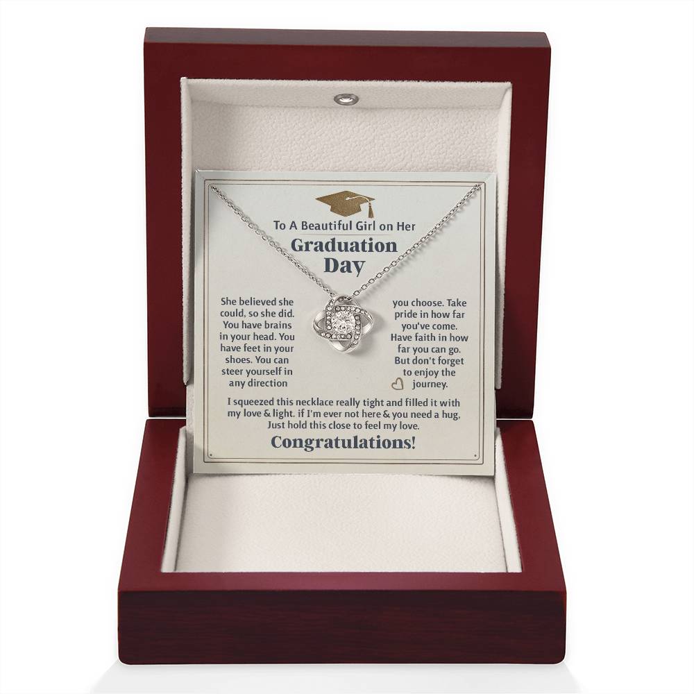 GRADUATION FOR HER BELIEVED LOVE KNOT NECKLACE