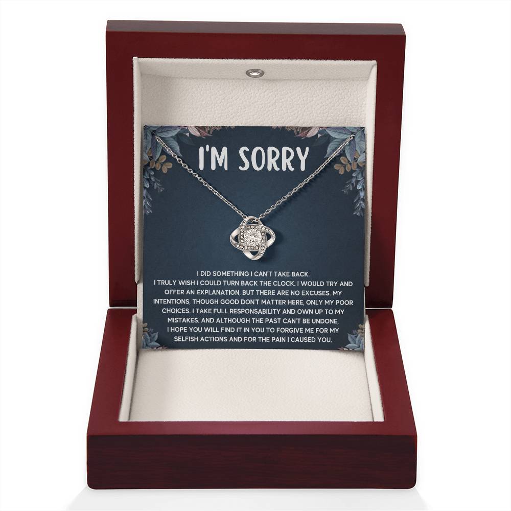 I'M SORRY POOR CHOICES LOVE KNOT NECKLACE GIFT SET