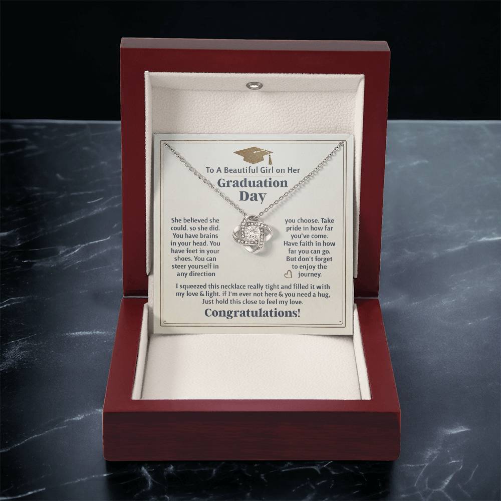 GRADUATION FOR HER BELIEVED LOVE KNOT NECKLACE