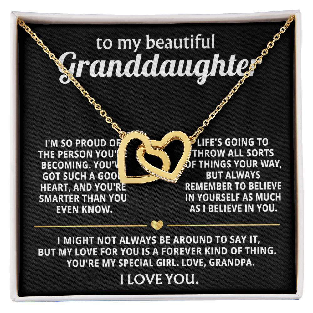 To My Dearest Granddaughter, My love for you is forever. — [Lux] - Interlocking Hearts Necklace