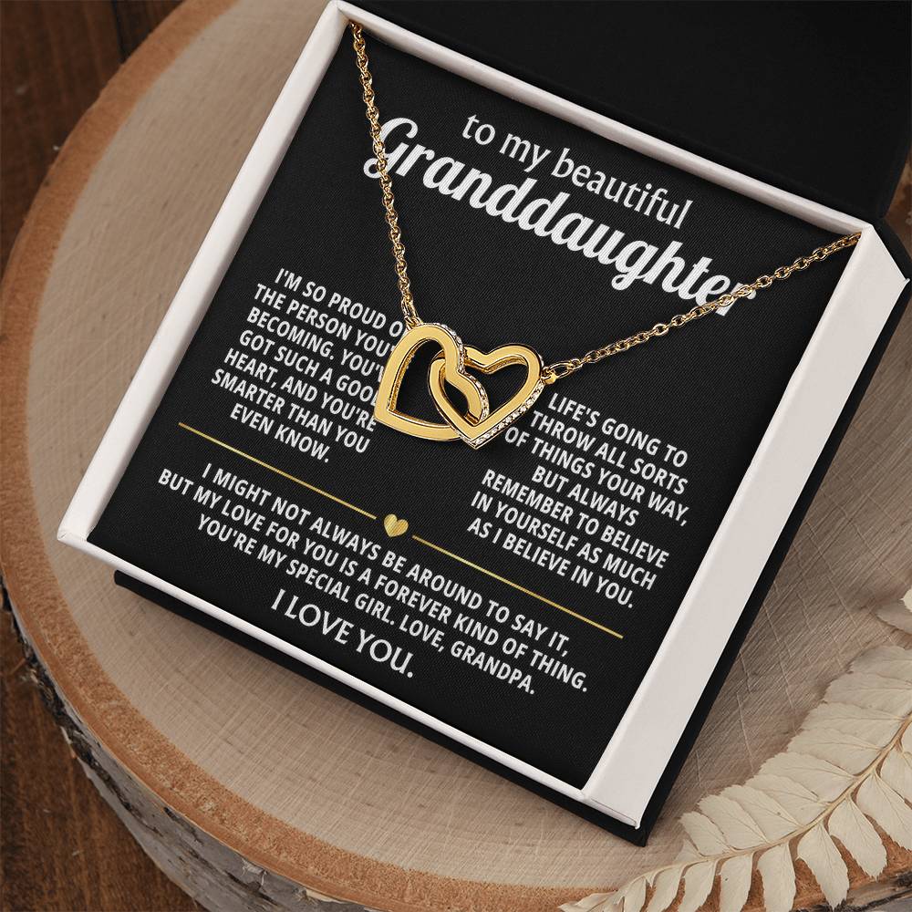To My Dearest Granddaughter, My love for you is forever. — [Lux] - Interlocking Hearts Necklace