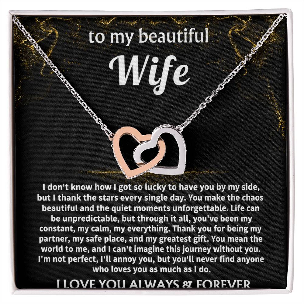 To My Wife, You mean the world to me. — [Lux] - Interlocking Hearts Necklace