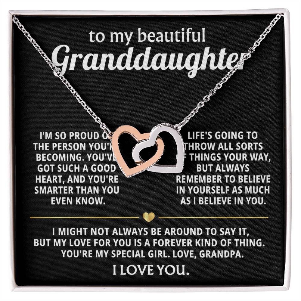 To My Dearest Granddaughter, My love for you is forever. — [Lux] - Interlocking Hearts Necklace