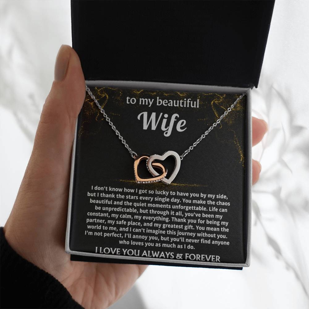 To My Wife, You mean the world to me. — [Lux] - Interlocking Hearts Necklace