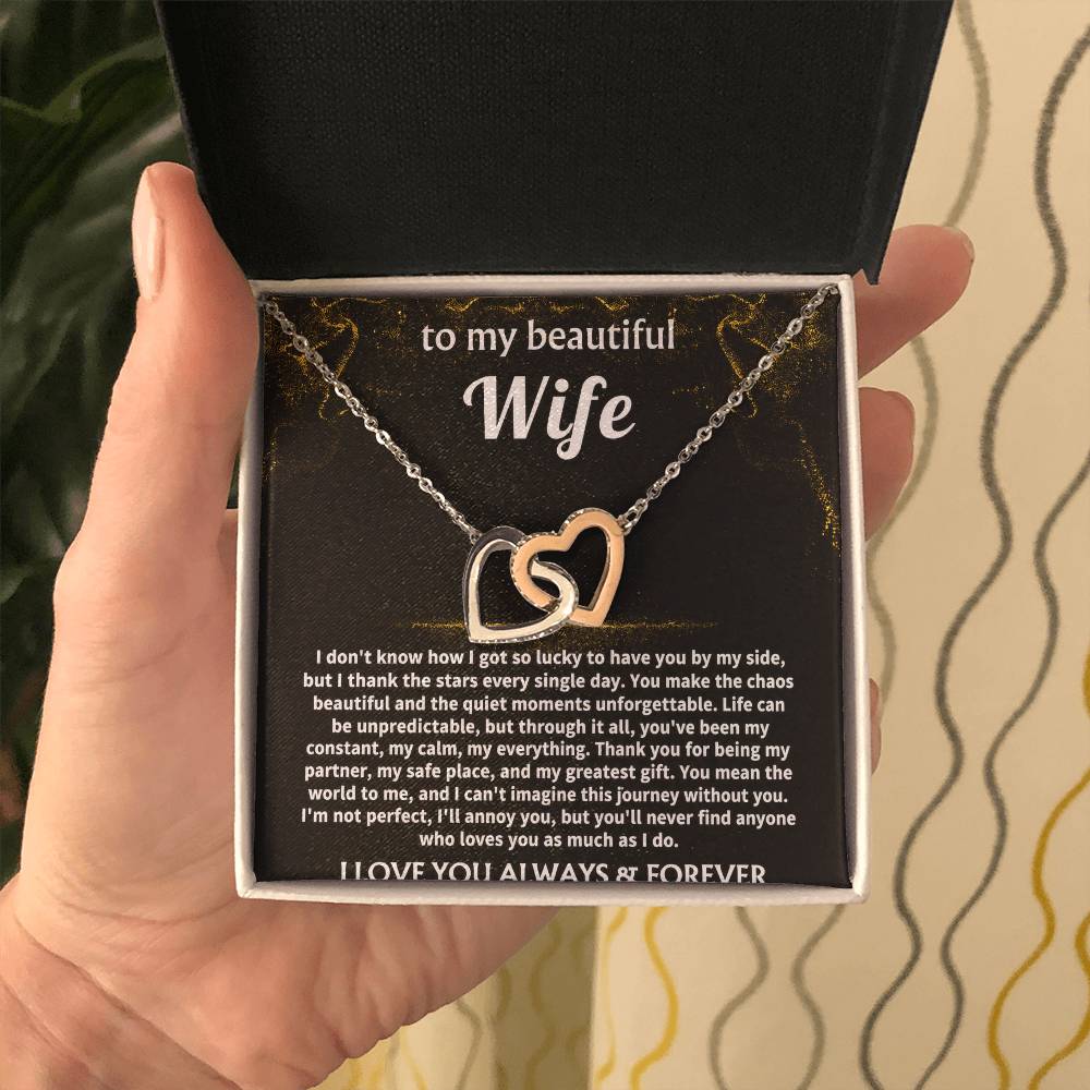 To My Wife, You mean the world to me. — [Lux] - Interlocking Hearts Necklace