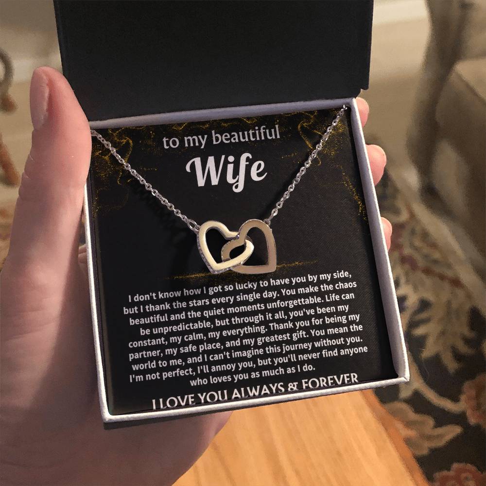 To My Wife, You mean the world to me. — [Lux] - Interlocking Hearts Necklace