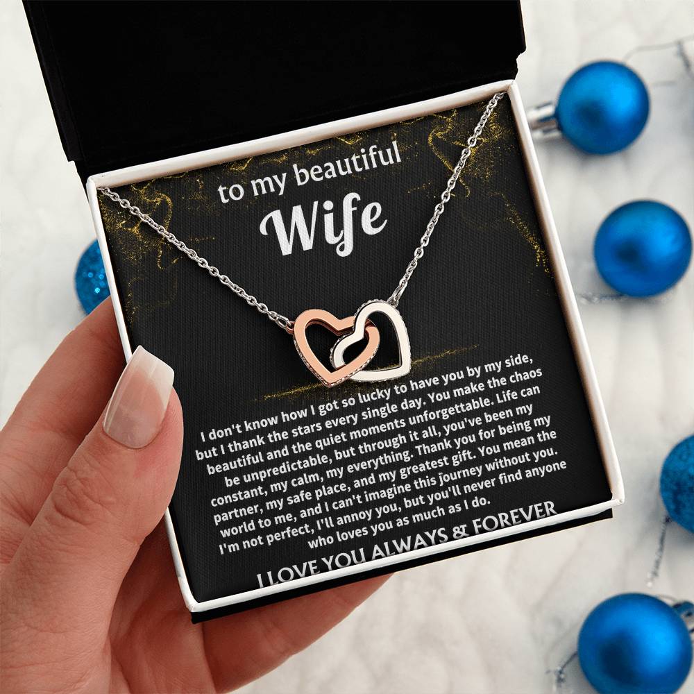 To My Wife, You mean the world to me. — [Lux] - Interlocking Hearts Necklace