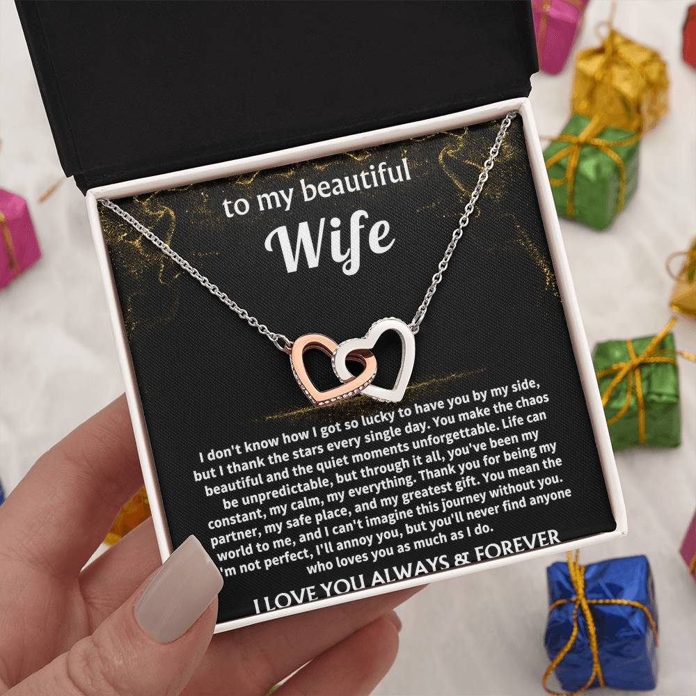 To My Wife, You mean the world to me. — [Lux] - Interlocking Hearts Necklace