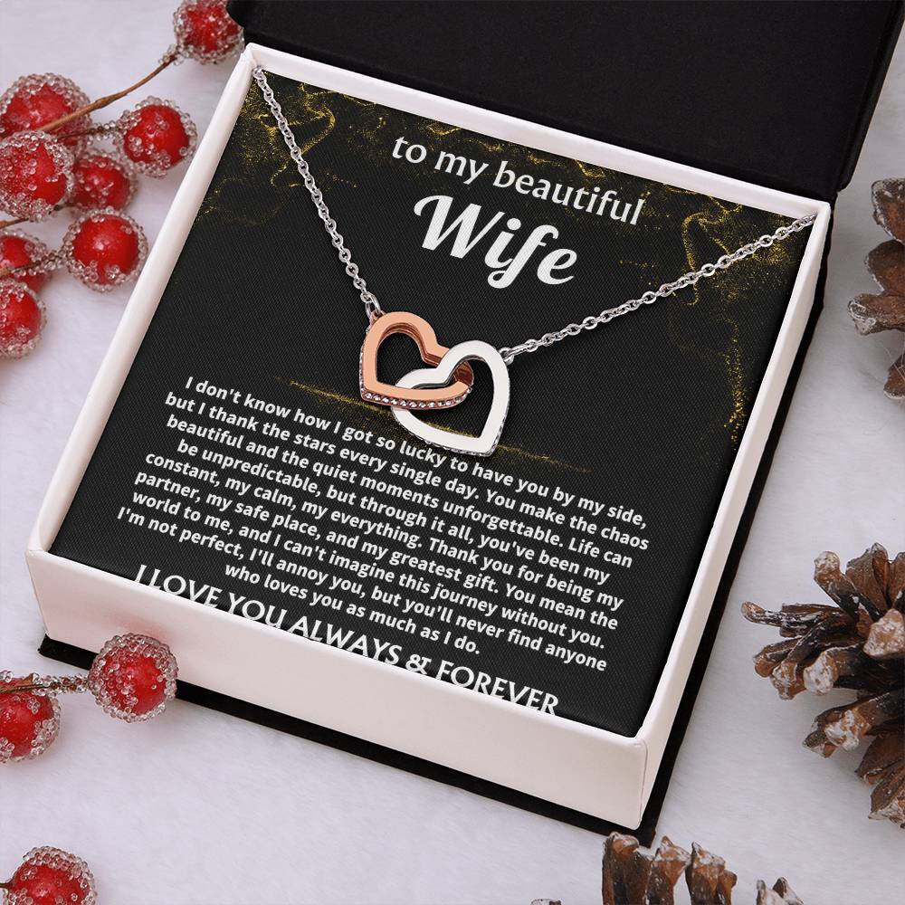 To My Wife, You mean the world to me. — [Lux] - Interlocking Hearts Necklace