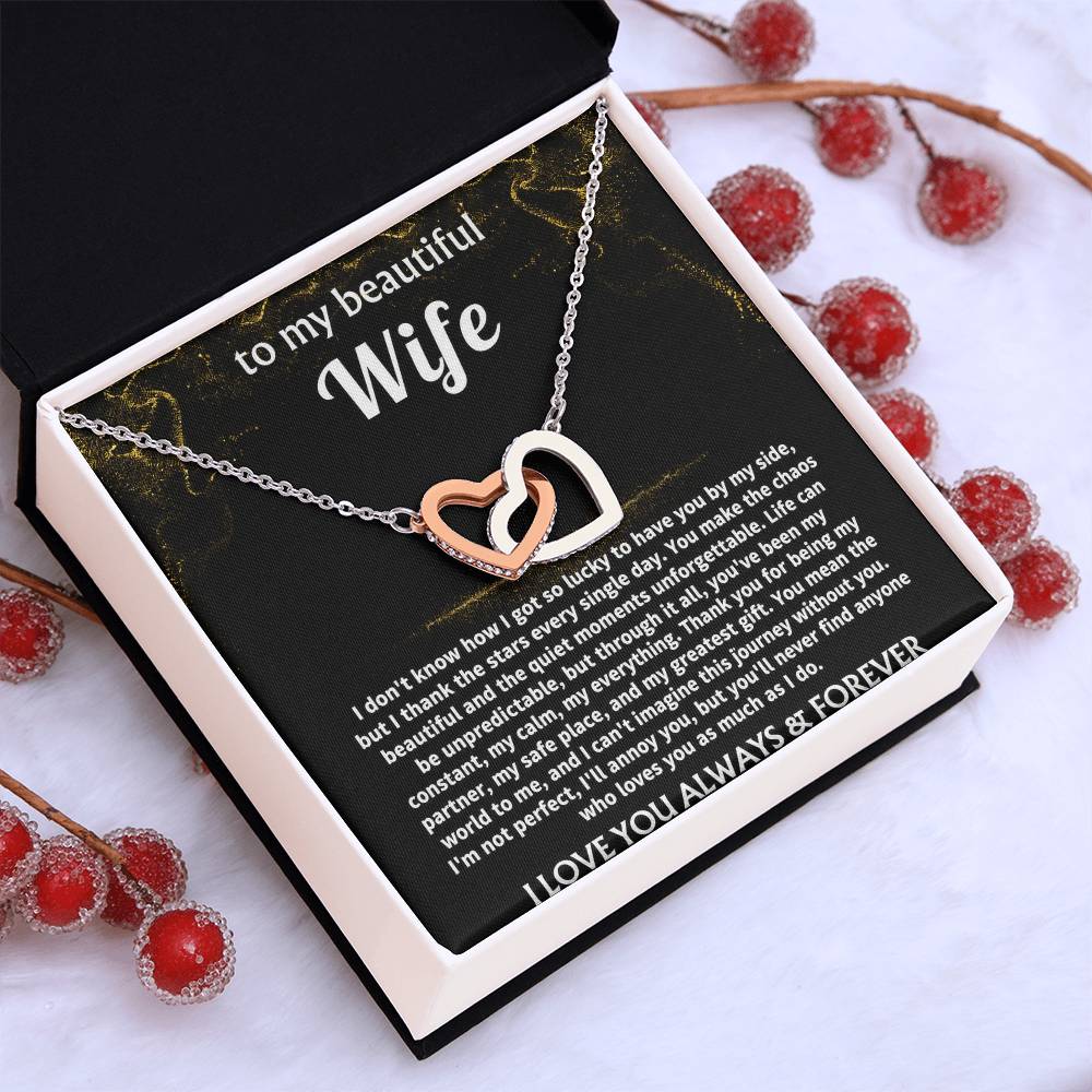 To My Wife, You mean the world to me. — [Lux] - Interlocking Hearts Necklace