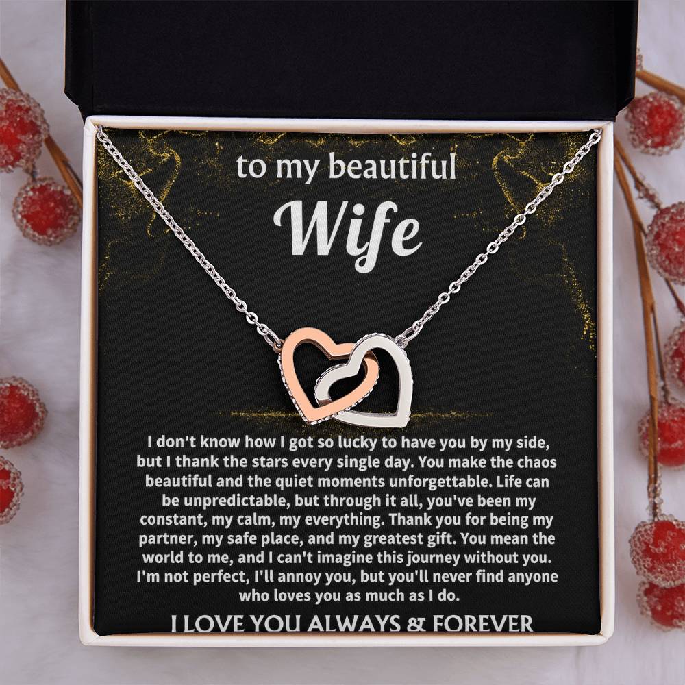To My Wife, You mean the world to me. — [Lux] - Interlocking Hearts Necklace