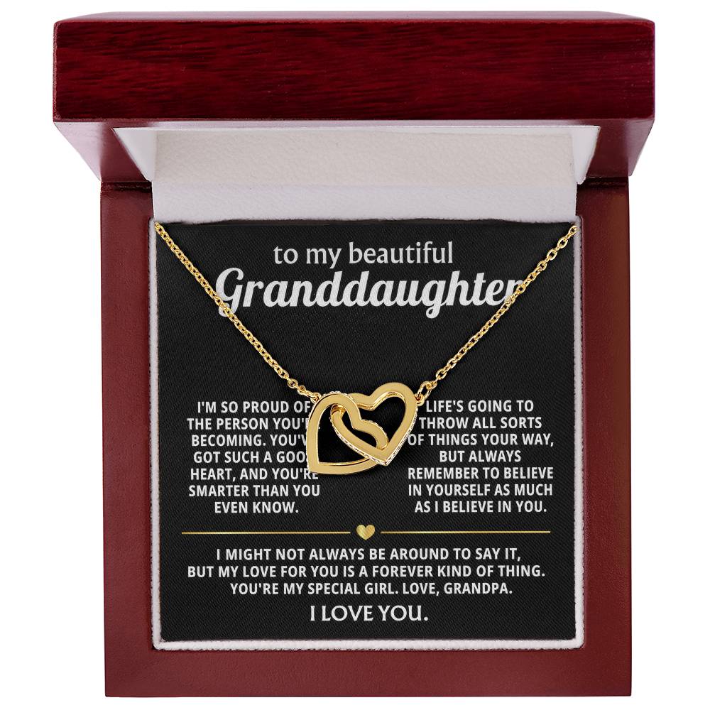 To My Dearest Granddaughter, My love for you is forever. — [Lux] - Interlocking Hearts Necklace