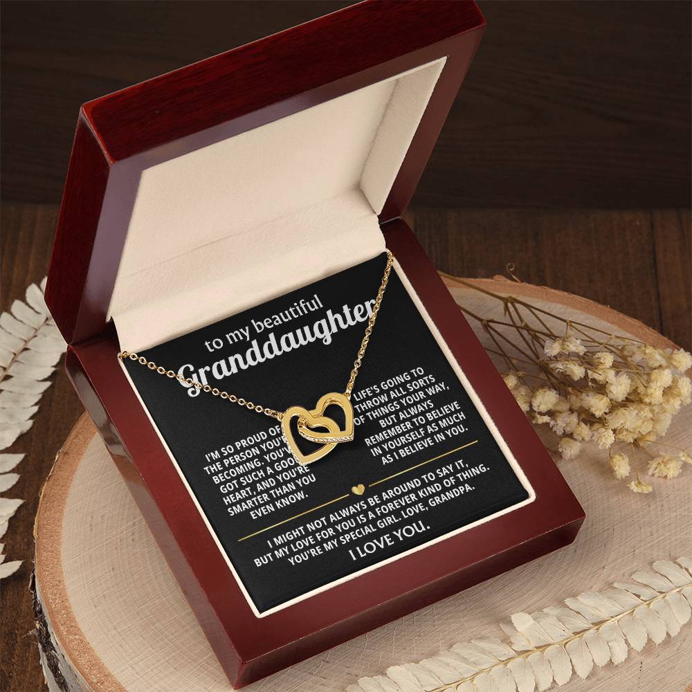 To My Dearest Granddaughter, My love for you is forever. — [Lux] - Interlocking Hearts Necklace