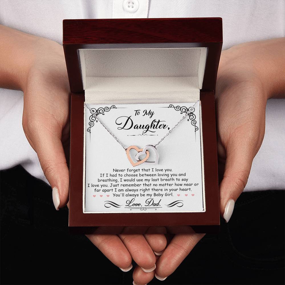 TO MY DAUGHTER BREATHING INTERLOCKING NECKLACE GIFT SET